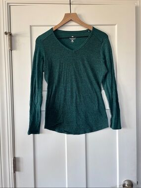 Seg’ment Women’s V-Neck Long Sleeve Merino Wool Teal Lightweight Shirt S